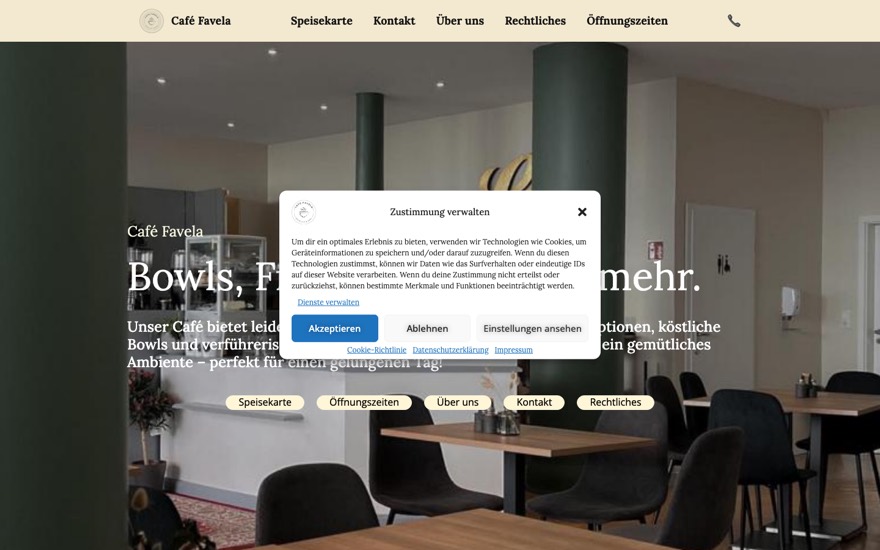 Startseite von Café Favela
