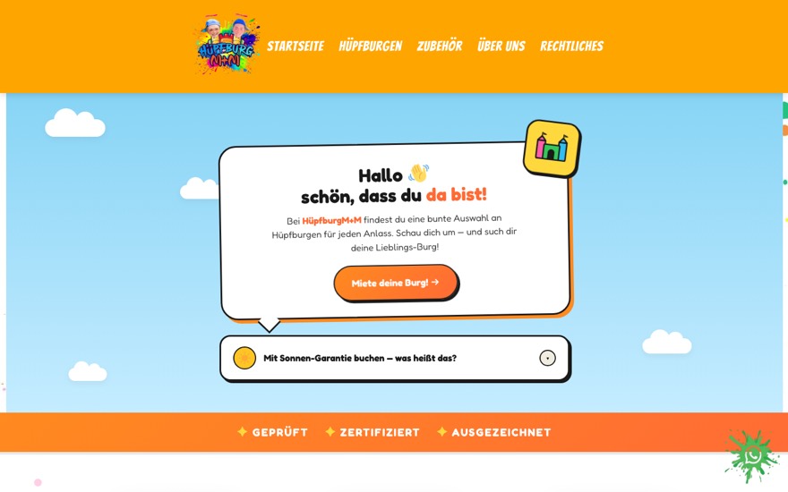 Startseite von HüpfburgM+M